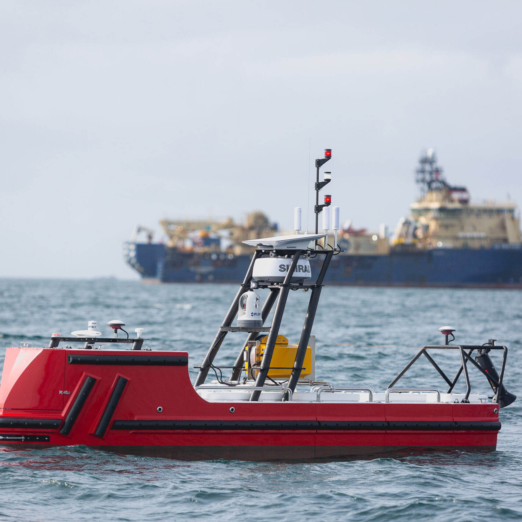 Image features Robosys' client USS Accession USV, which operates VOYAGER Survey.
(C) Unmanned Survey Solutions (USS)